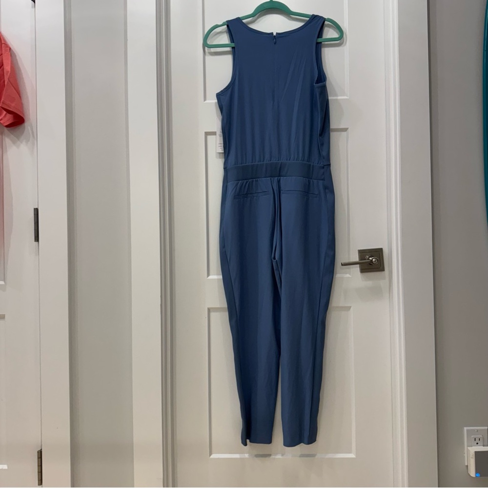 Athleta Blue Sleeveless Jumpsuit with Elastic Waist petite Brooklyn jumpsuite 4P
